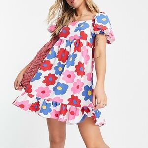 Glamorous Floral Baby Doll Dress